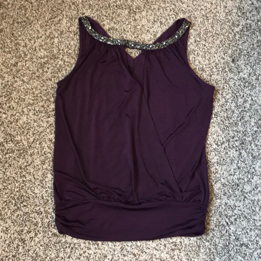 Ann Taylor Top with beaded neckline